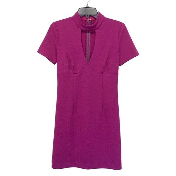 Trina Turk | Purple Formal Cut Out Short Sleeve Summer dress 4 - Picture 1 of 7
